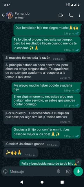 Testimonio de sanación